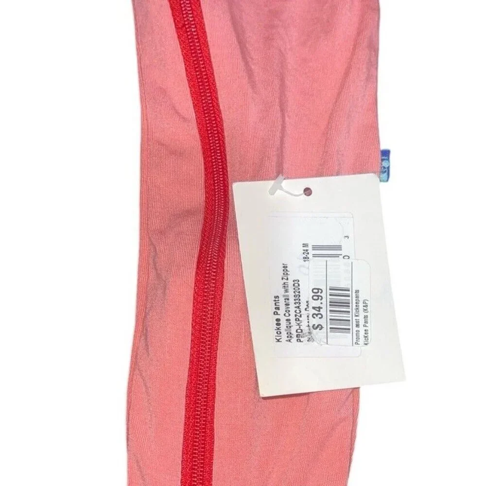 KICKEE PANTS Baby Girl 18-24 Months Coverall Strawberry Pink with Dog